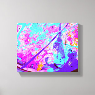 Lienzo Psicopatía Rosa Cian Abstracto Salpicadura