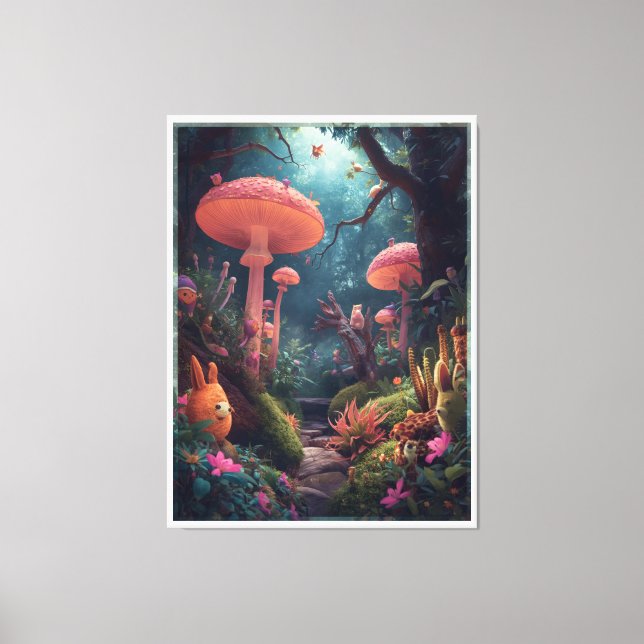 Lienzo psychedelic woodland canvas print (Anverso)