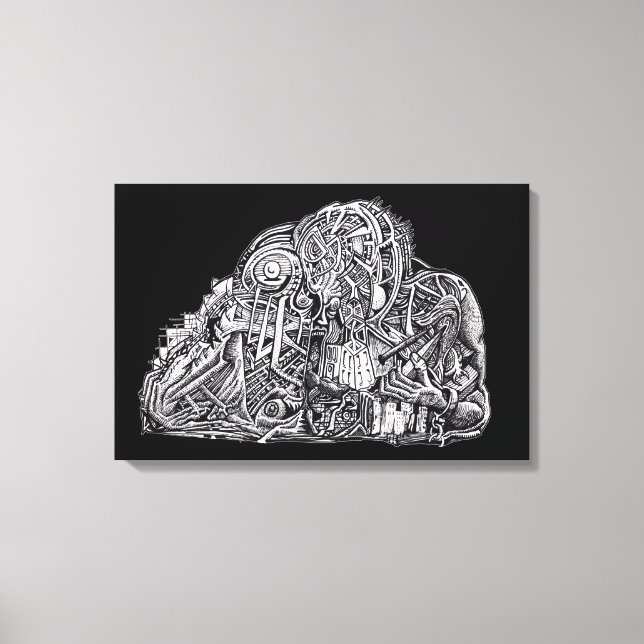 Lienzo Psycho Warrior, (Anverso)