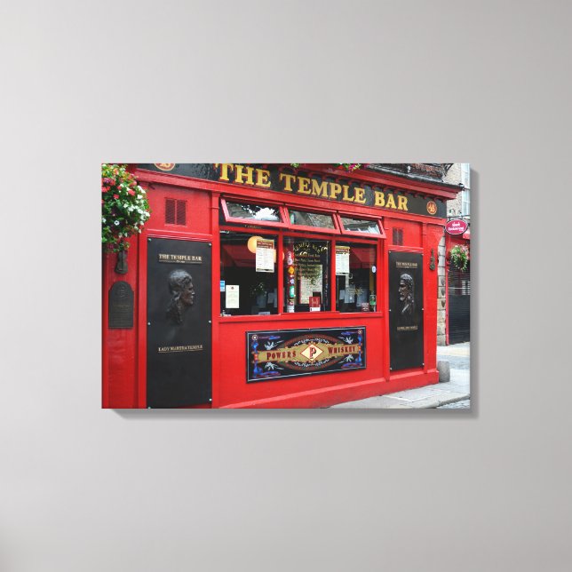 Lienzo Pub de Red Temple Bar en Dublín (Anverso)