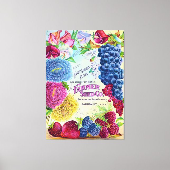 Lienzo Publicidad de cosecha de semillas de la compañía d (Anverso)