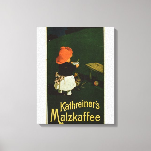 Lienzo Publicidad de poster para el 'Café de malta de Kat (Anverso)