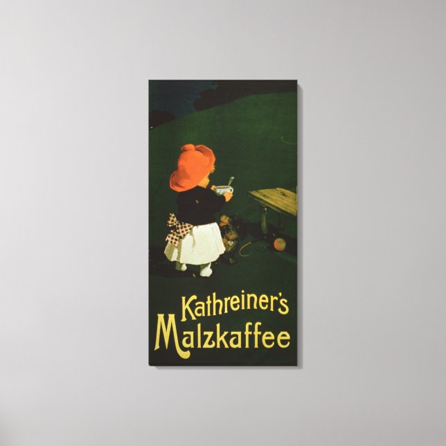 Lienzo Publicidad de poster para el 'Café de malta de Kat (Anverso)