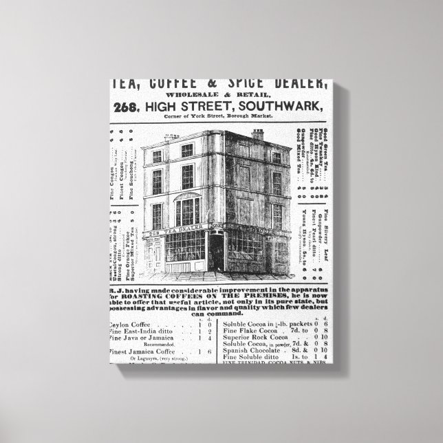 Lienzo Publicidad para Robert Jones, té (Anverso)