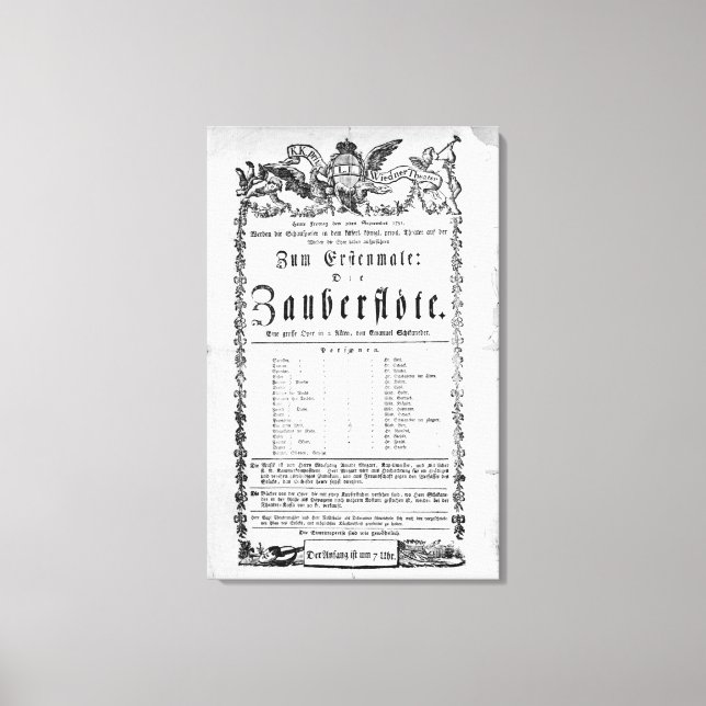 Lienzo Publicidad poster de "The Magic Flute" (Anverso)