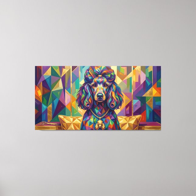 Lienzo Pudel Diva Hundesalon Pop Art Portrait (Anverso)