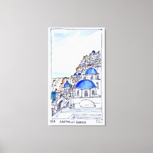 Lienzo Pueblo de Oia Isla de Santorini, Grecia