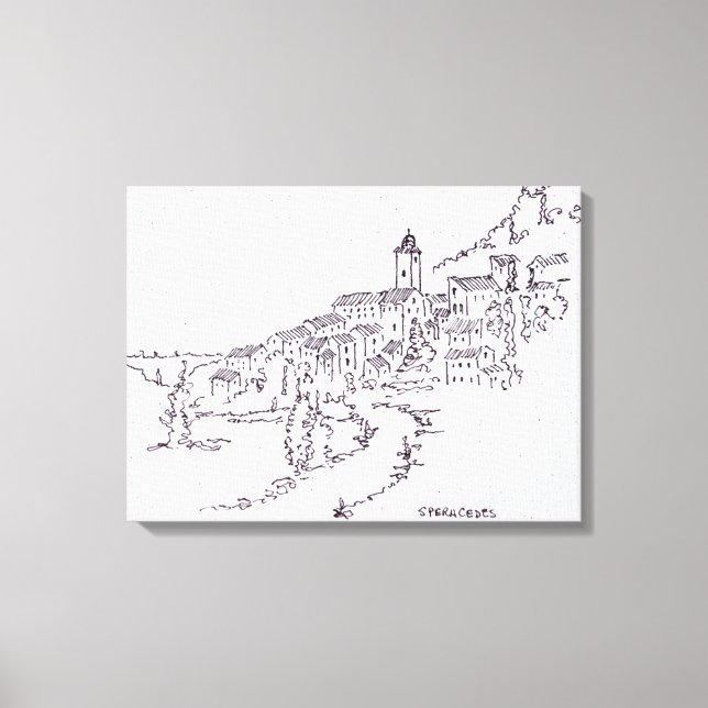 Lienzo Pueblo de Speracedes | Provenza, Francia (Anverso)