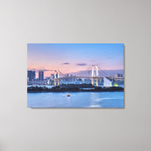 Lienzo Puente arco iris en crepúsculo