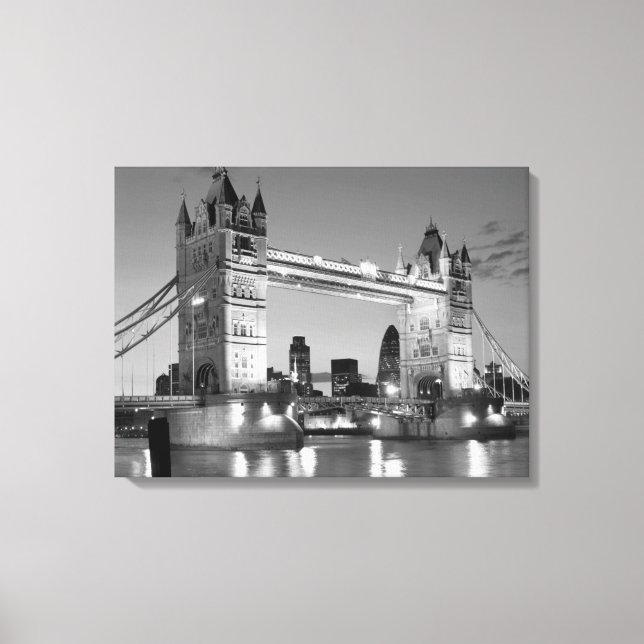 Lienzo Puente blanco negro de la torre de Londres (Anverso)