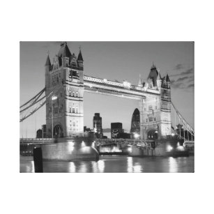 Lienzo Puente blanco negro de la torre de Londres