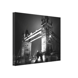 Lienzo Puente blanco negro de la torre de Londres