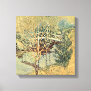 Lienzo Puente blanco por Twachtman, impresionismo vintage