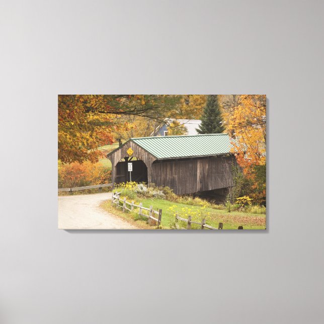 Lienzo Puente cubierto, Vermont, EE. UU. (Anverso)