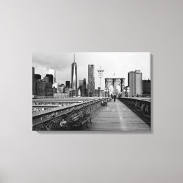 Lienzo Puente de Brooklyn blanco y negro
