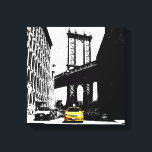 Lienzo Puente de Brooklyn de Nueva York Yellow Taxi Nyc<br><div class="desc">Taxi Brooklyn Bridge Nyc Pop Art Canvas Art Print de New York City Yellow Taxi.</div>
