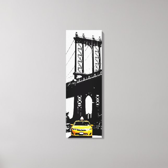 Lienzo Puente de Brooklyn Nyc Yellow Taxi Ciudad de Nueva (Anverso)
