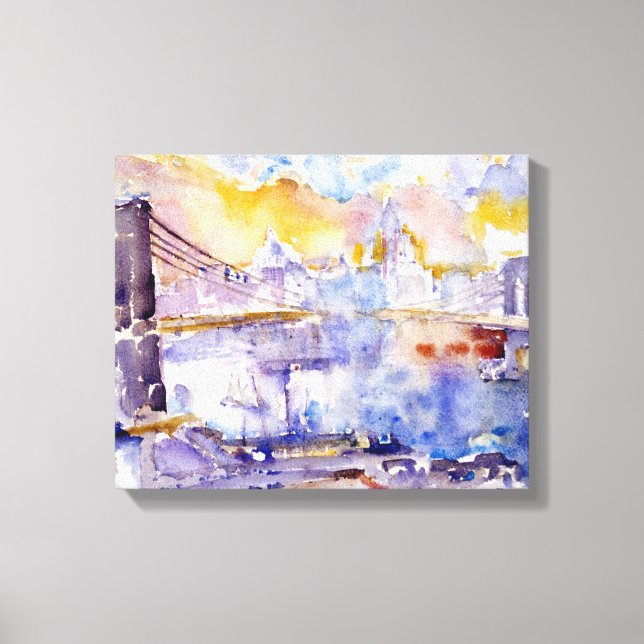 Lienzo Puente de Brooklyn (Paisaje de la ciudad de Nueva  (Anverso)