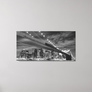 Lienzo Puente de Brooklyn por la noche, Nueva York