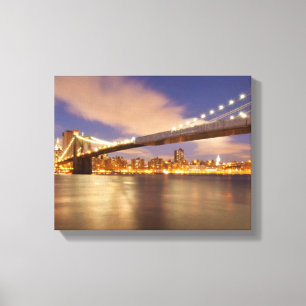 Lienzo Puente de Brooklyn y Manhattan en la noche