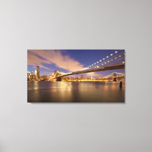 Lienzo Puente de Brooklyn y Manhattan en la noche