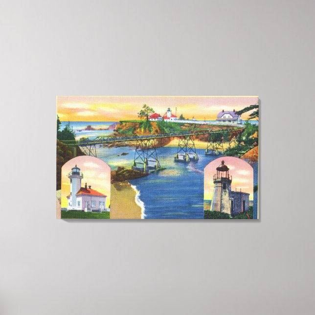 Lienzo Puente de Cabo Arago y boca de faro (Anverso)