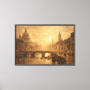 Lienzo Puente de ciudad europea vintage