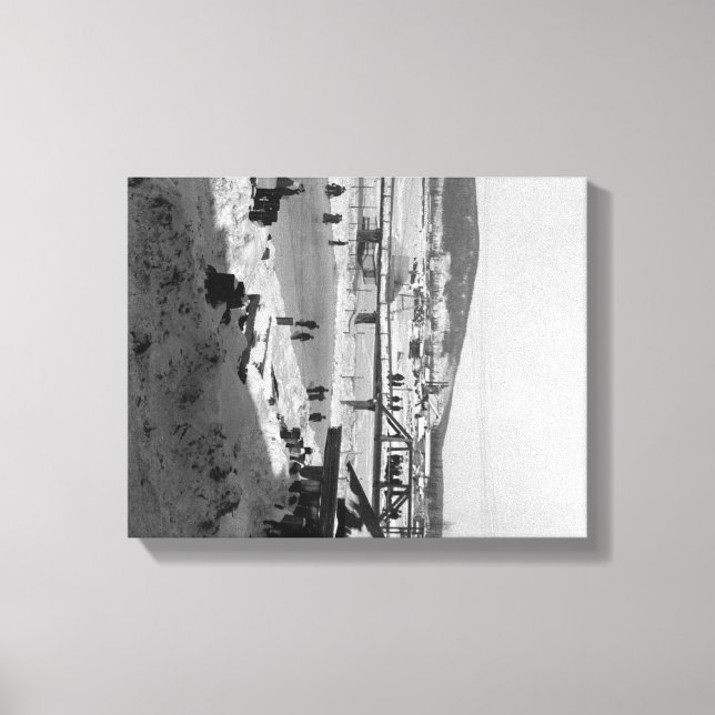 Lienzo Puente de invierno sobre río en Fairbanks (Anverso)