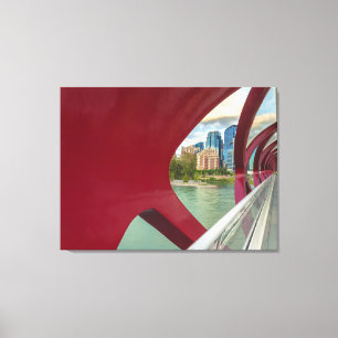 Lienzo Puente de la Paz y paisaje urbano de Calgary