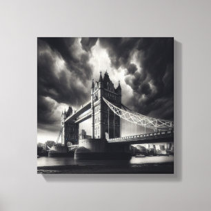 Lienzo Puente de la Torre de Londres en blanco y negro dr