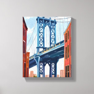 Lienzo Puente de Manhattan Pintura de la Ciudad de Nueva