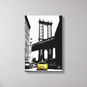 Lienzo Puente de Nueva York Yellow Taxi Brooklyn