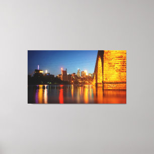 Lienzo Puente de piedra del arco de Minneapolis en la