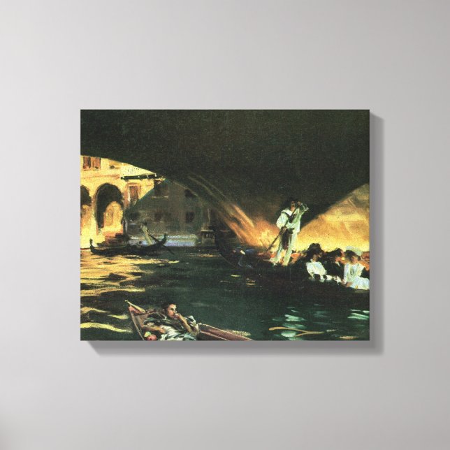 Lienzo Puente de Rialto, Gran Canal de John Singer Sargen (Anverso)