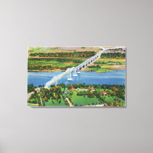 Lienzo Puente de Rip van Winkle sobre el río Hudson
