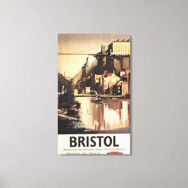 Lienzo Puente de Suspensión Clifton y Barcos (Anverso)