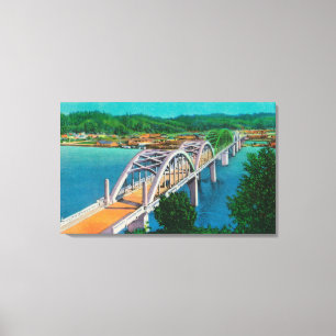 Lienzo Puente del río de Umpqua en Reedsport, Oregon