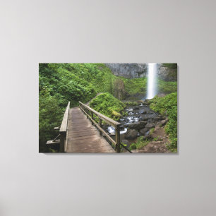 Lienzo Puente en las Cataratas de Latourell, desfiladero 
