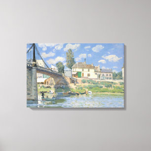 Lienzo Puente en Villeneu por Sisley Impresionist Paint