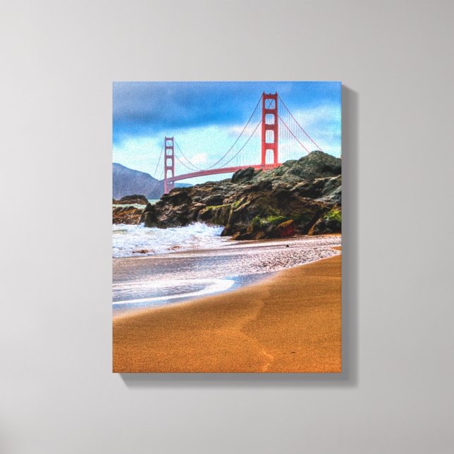 Lienzo Puente Golden Gate al atardecer (Anverso)