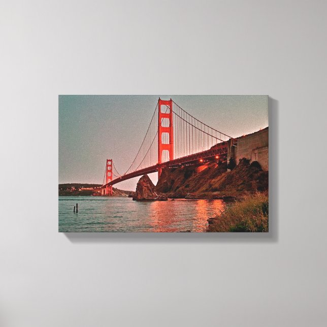 Lienzo Puente Golden Gate al sol abajo (Anverso)