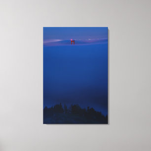 Lienzo Puente Golden Gate en Niebla por la Noche