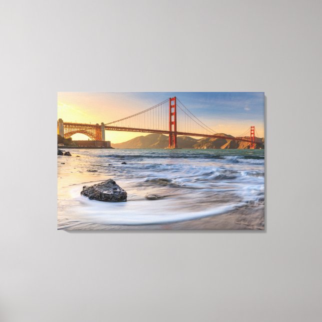 Lienzo Puente Golden Gate en San Francisco al atardecer (Anverso)