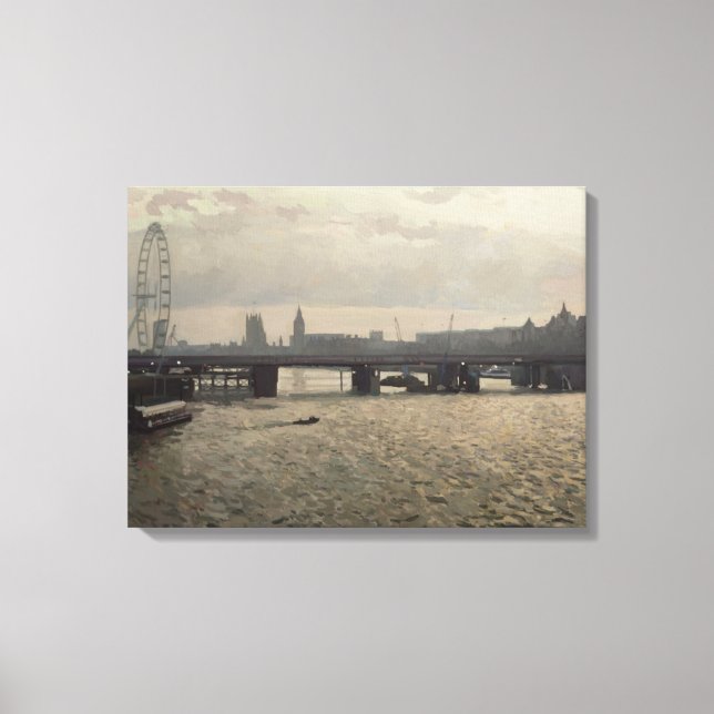 Lienzo Puente Hungerford desde el puente Waterloo (Anverso)