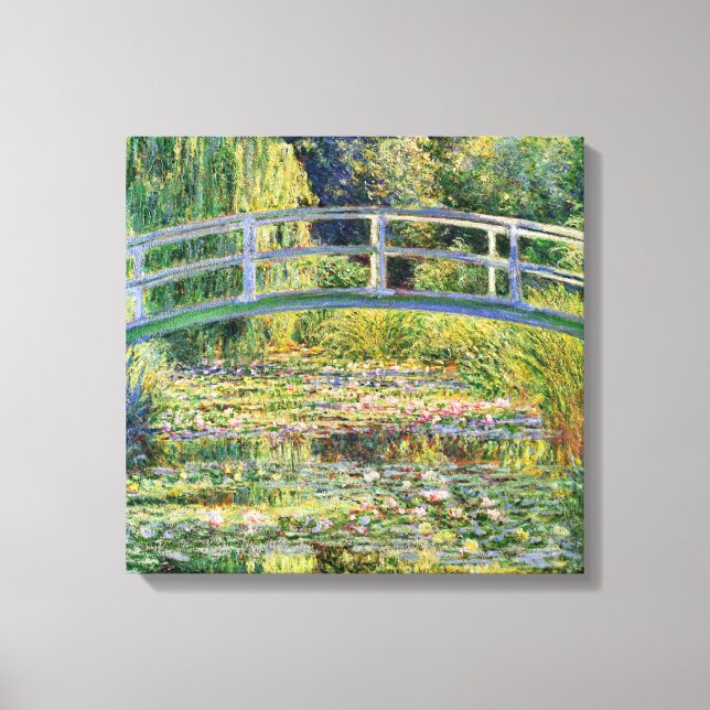 Lienzo Puente japonés monet con lirios de agua (Anverso)