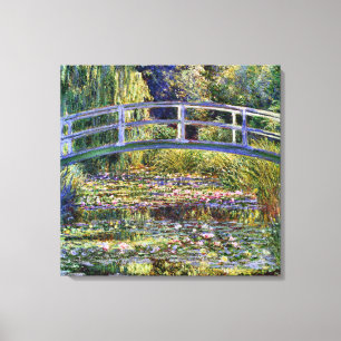 Lienzo Puente japonés y estanque de lirio de agua