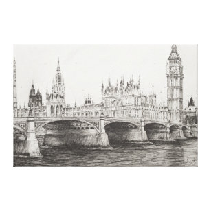 Lienzo Puente Londres Reino Unido de Westminster.