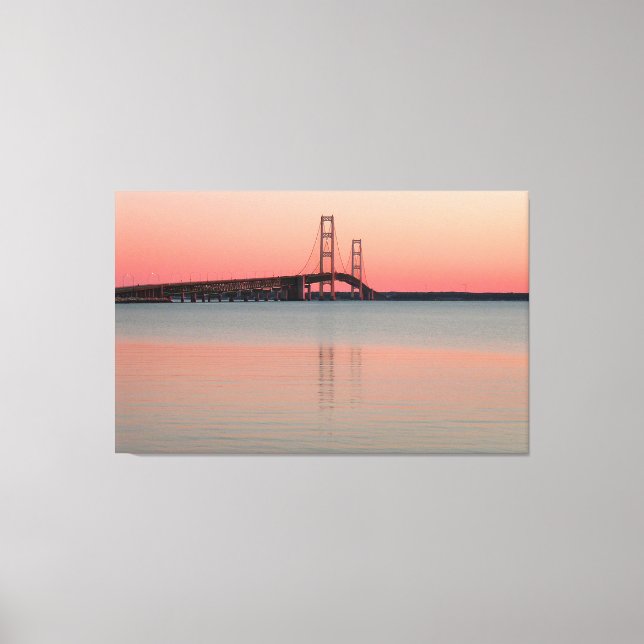 Lienzo Puente Mackinac, Michigan (Anverso)