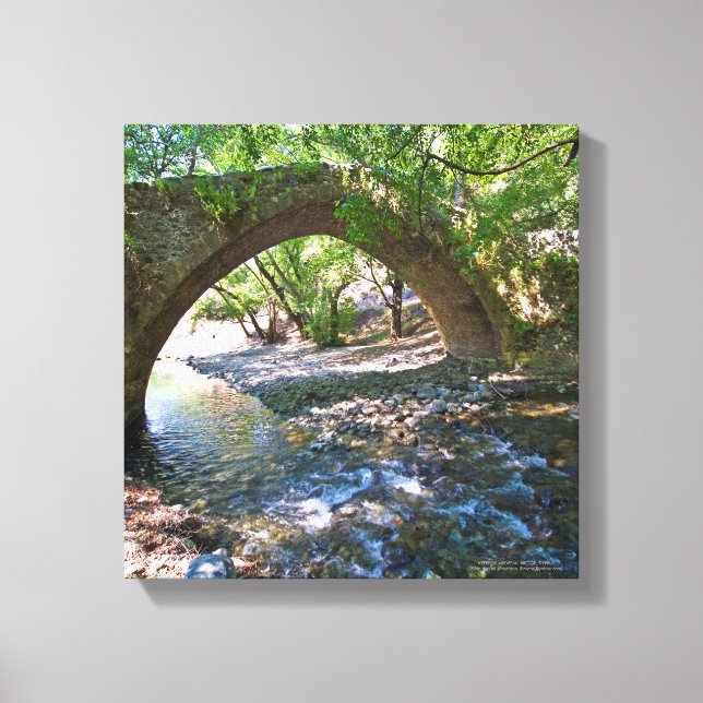 Lienzo Puente medieval Kelefos en el bosque de Chipre (Anverso)