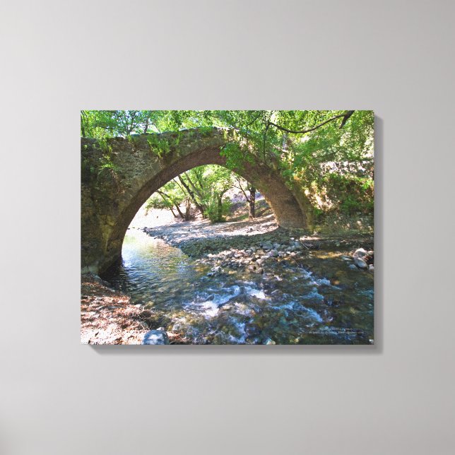 Lienzo Puente medieval Kelefos en el bosque de Chipre (Anverso)